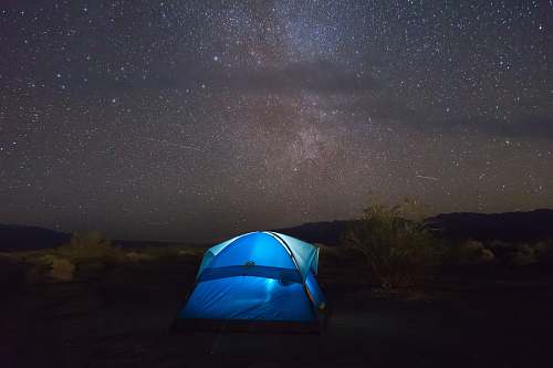 tent blue tent under starry sky leisure activities