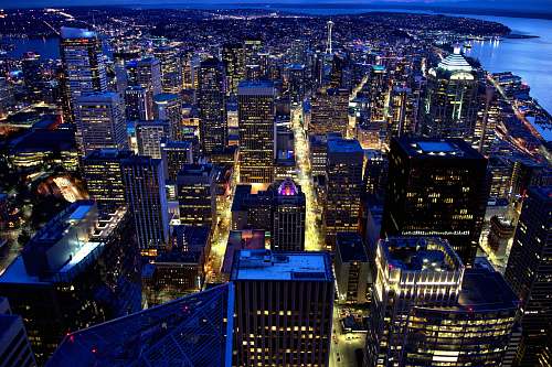 seattle city aerial photography building