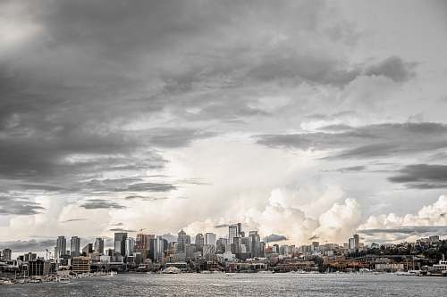 seattle city buildings under gray cloudy sky sky