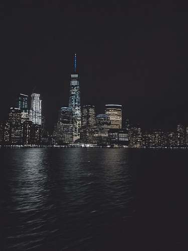 grey photo of concrete high rise building new york