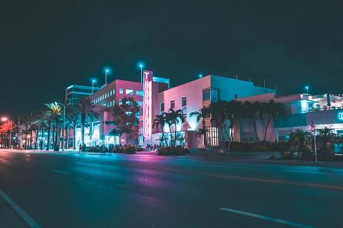 miami street during night night