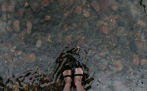 footwear person standing on water apparel