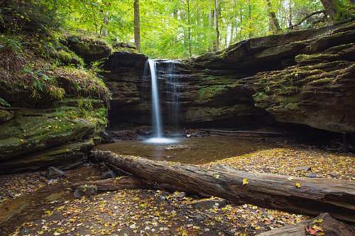 outdoors waterfalls surrounded by trees at daytime stream