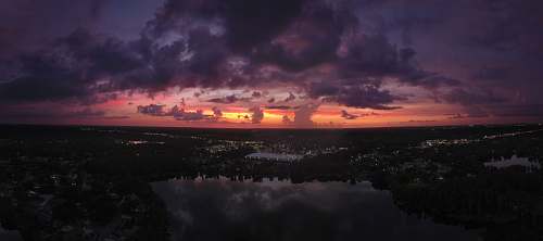 sky scarlet skies near water sunrise