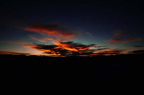 sky silhouette of mountains and clouds during sunset sunset