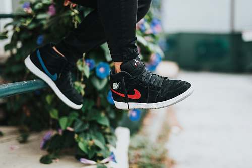 jar black Nike sneakers plant