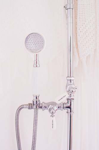 bathroom gray metal handheld shower head paia