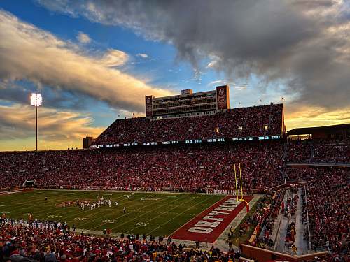 crowd architectural photography of football field stadium