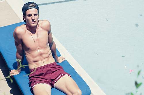 people man sunbathing person