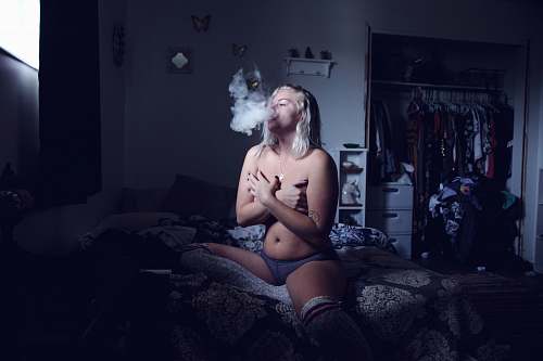 person naked woman on bed people