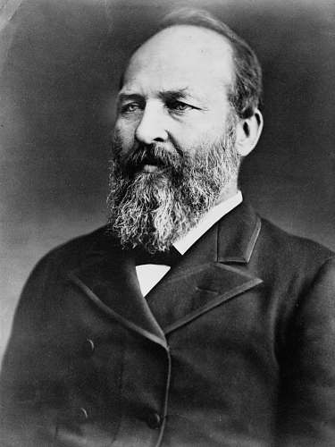 black-and-white President James Garfield face