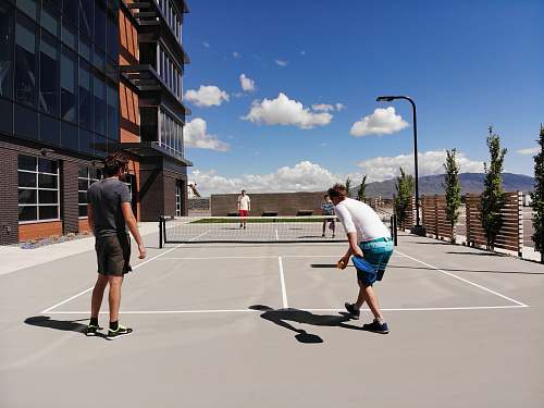 person two men about to play tennis sport