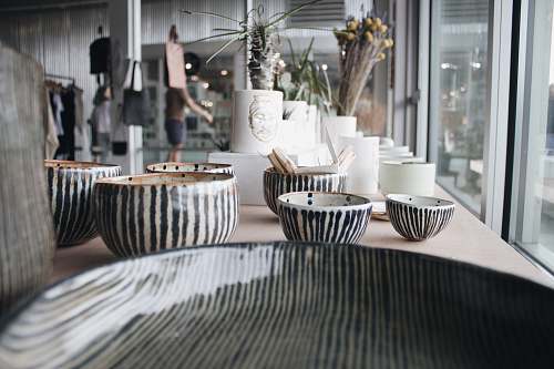 person white ceramic bowl on table furniture