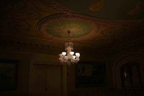 lamp gray uplight chandelier inside room chandelier