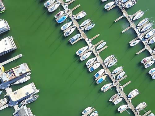 green aerial photography of boats on dock port