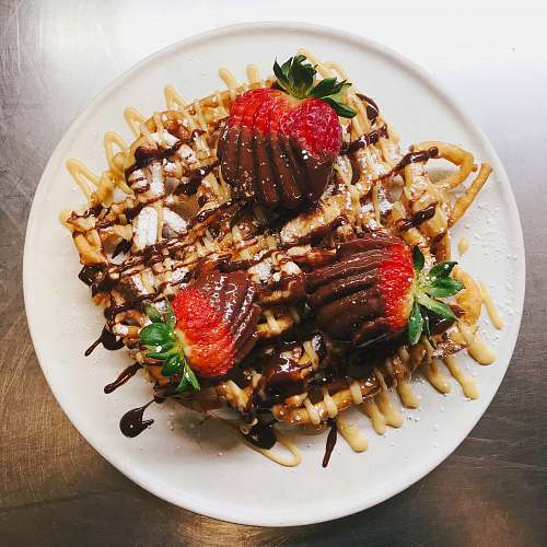 food chocolate coated strawberries dish