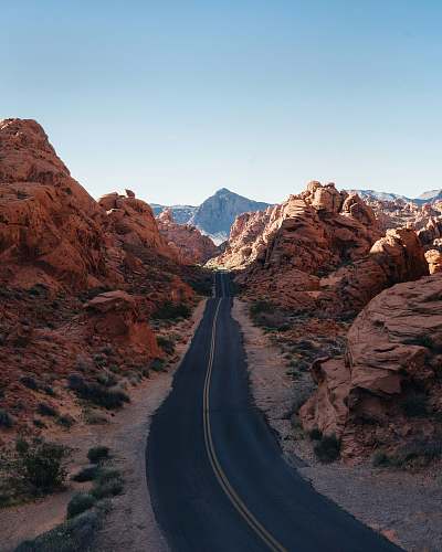 road asphalt road between rocks valley of fire