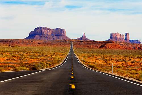 road asphalt road in the middle of the desert desert