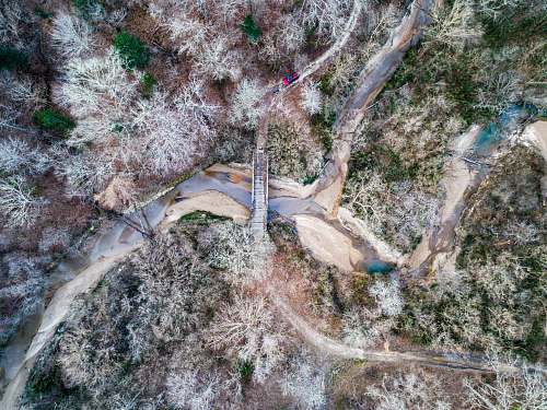 outdoors aerial photography of bridge above water landscape