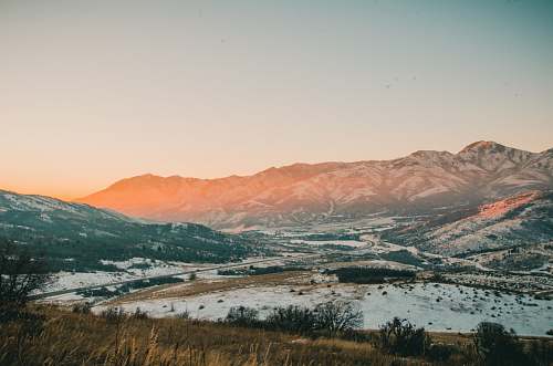 mountain aerial photography of mountain with snow snow