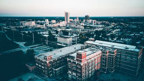 landscape concrete buildings in high-angle view photo outdoors