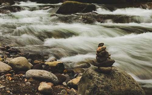 outdoors gray rock-a-stack near falls water