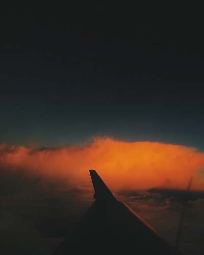 outdoors orange and blue skies brown