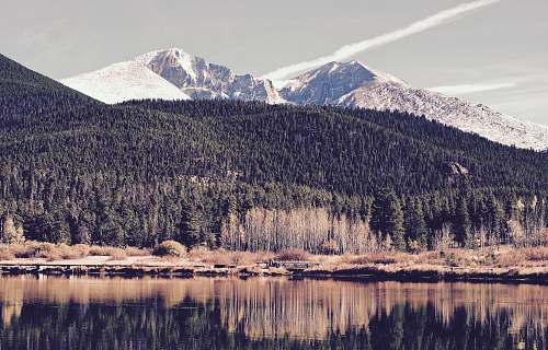 outdoors photography of forest trees and mountains mountain