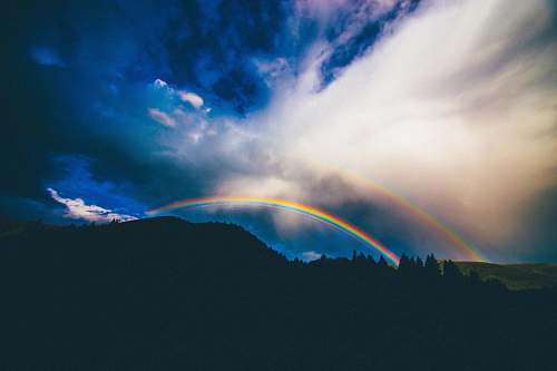 rainbow rainbow over mountain illustration sky
