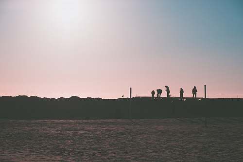 human silhouette of people on desert person