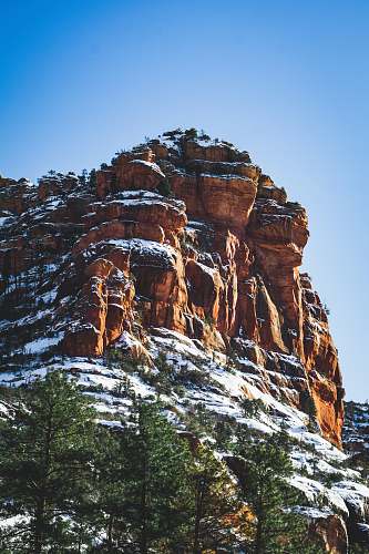 outdoors snow covered brown mountain during daytime mountain