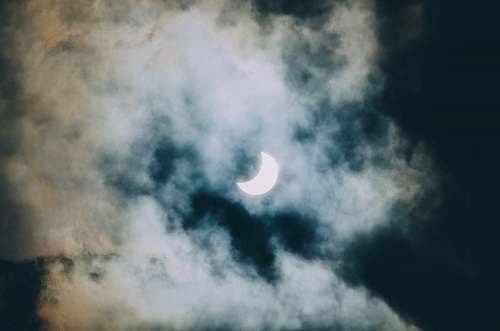 outdoors white clouds during nighttime moon