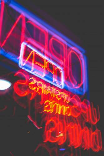 light photo of LED neon open signboard open