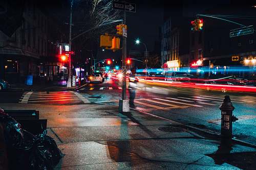 trash time lapse photography of road during night havemeyer street