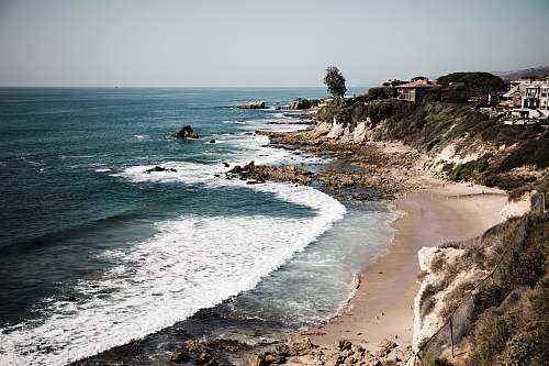 nature aerial photo of seashoe beach