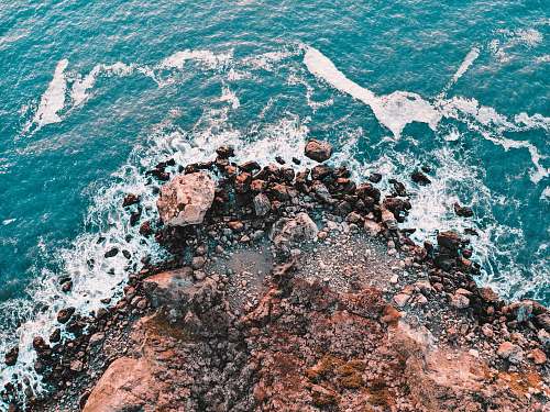 water high-angle photography of beach nature