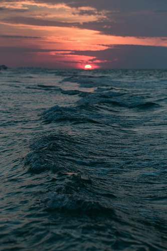 sea view of sunset water