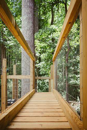 building brown wooden bridge wood
