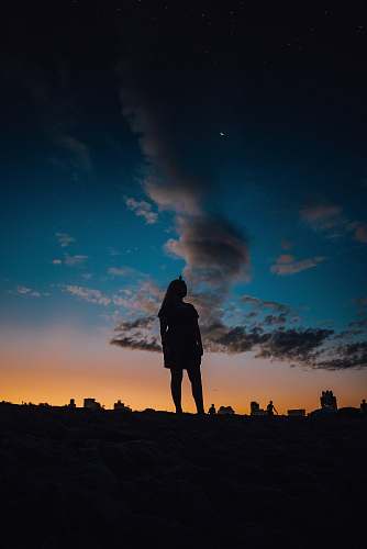 nature silhouette of standing woman silhouette
