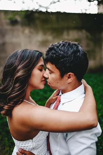 person couple about to kiss at daytime human