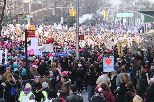 human people standing in street at daytime crowd