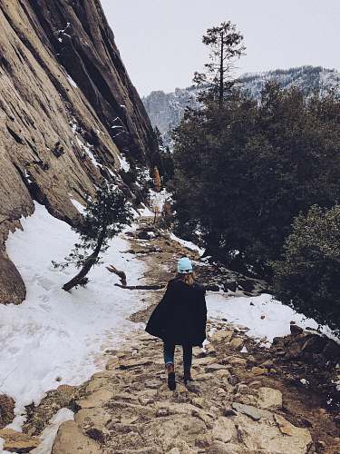 human woman on hiking trail people
