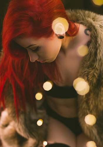 human woman wearing brown fur coat people