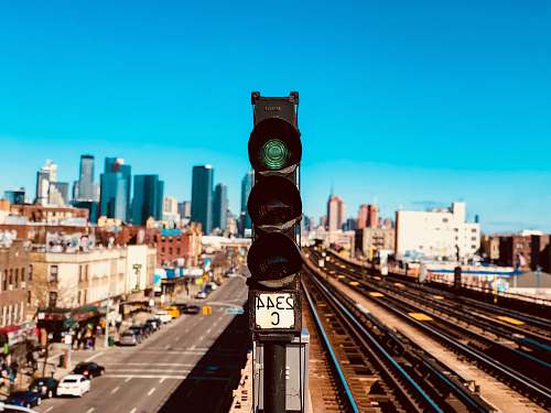 railway green Go traffic light train track