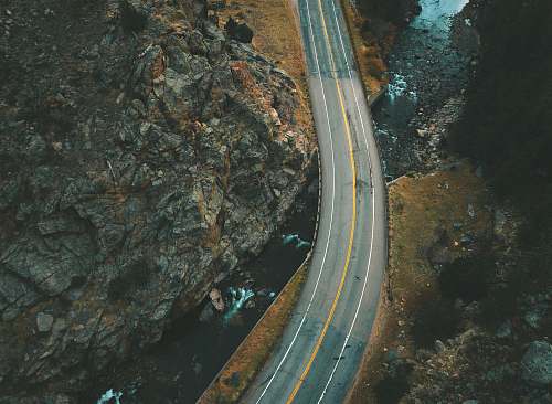 highway aerial view of road during daytime freeway
