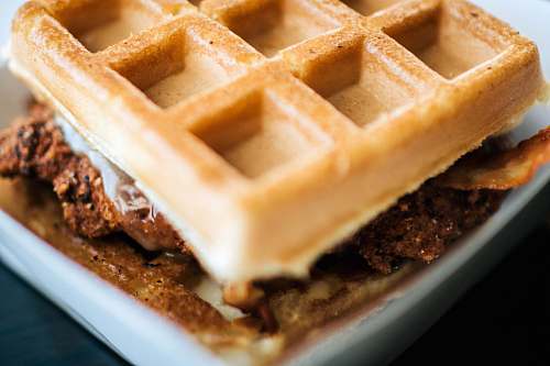 food waffles on white plate waffle