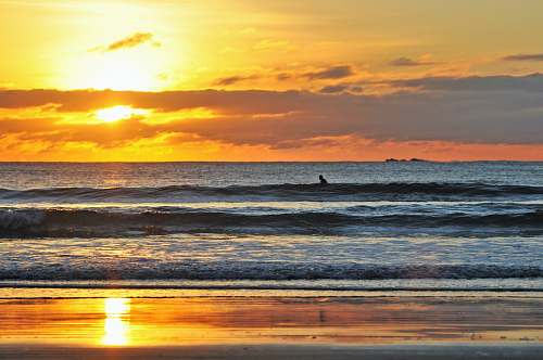 beach landscape photography of sea shore under sunset ocean