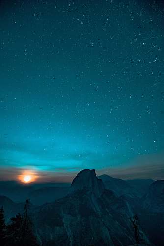 night gray mountain in landscape photography space