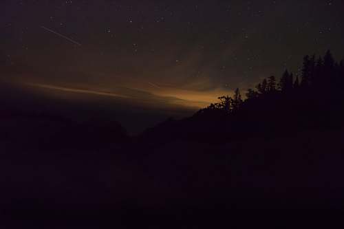 night silhouette of mountain sunset
