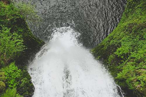 waterfall waterfalls surrounded by moss during daytime outdoors